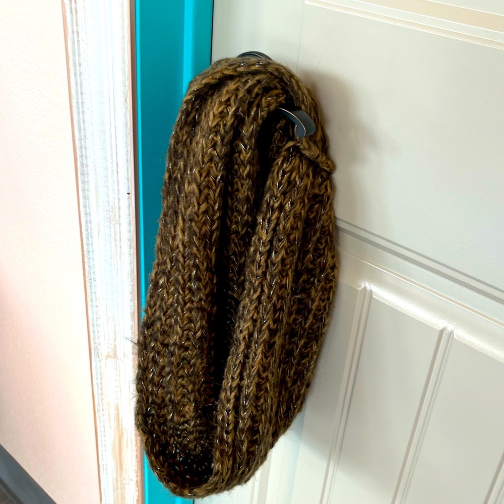 Brown Crochet Infinity Scarf